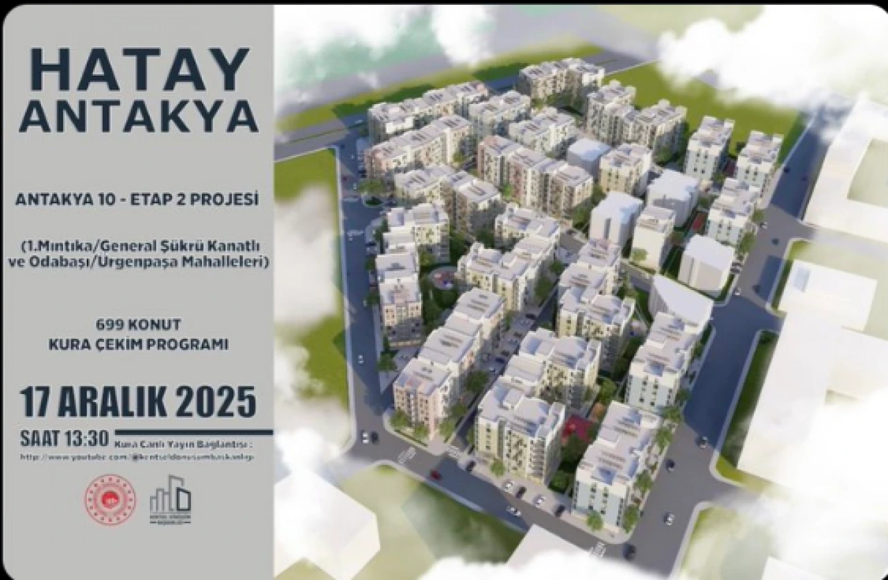 Hatay'da yapılan konutların kurası çekilecek!