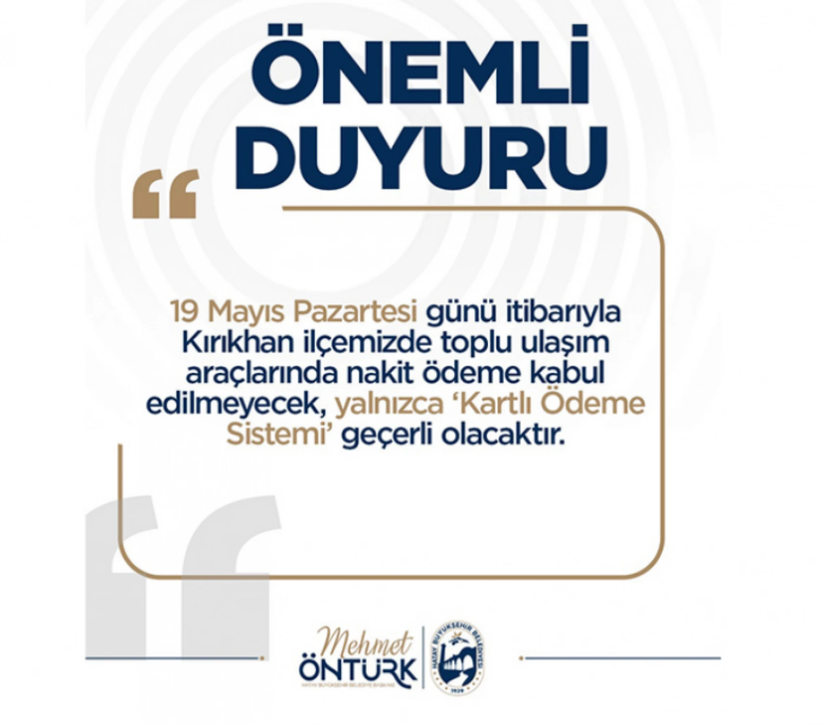 Hataylılar dikkat: Toplu taşımada yeni düzenleme!