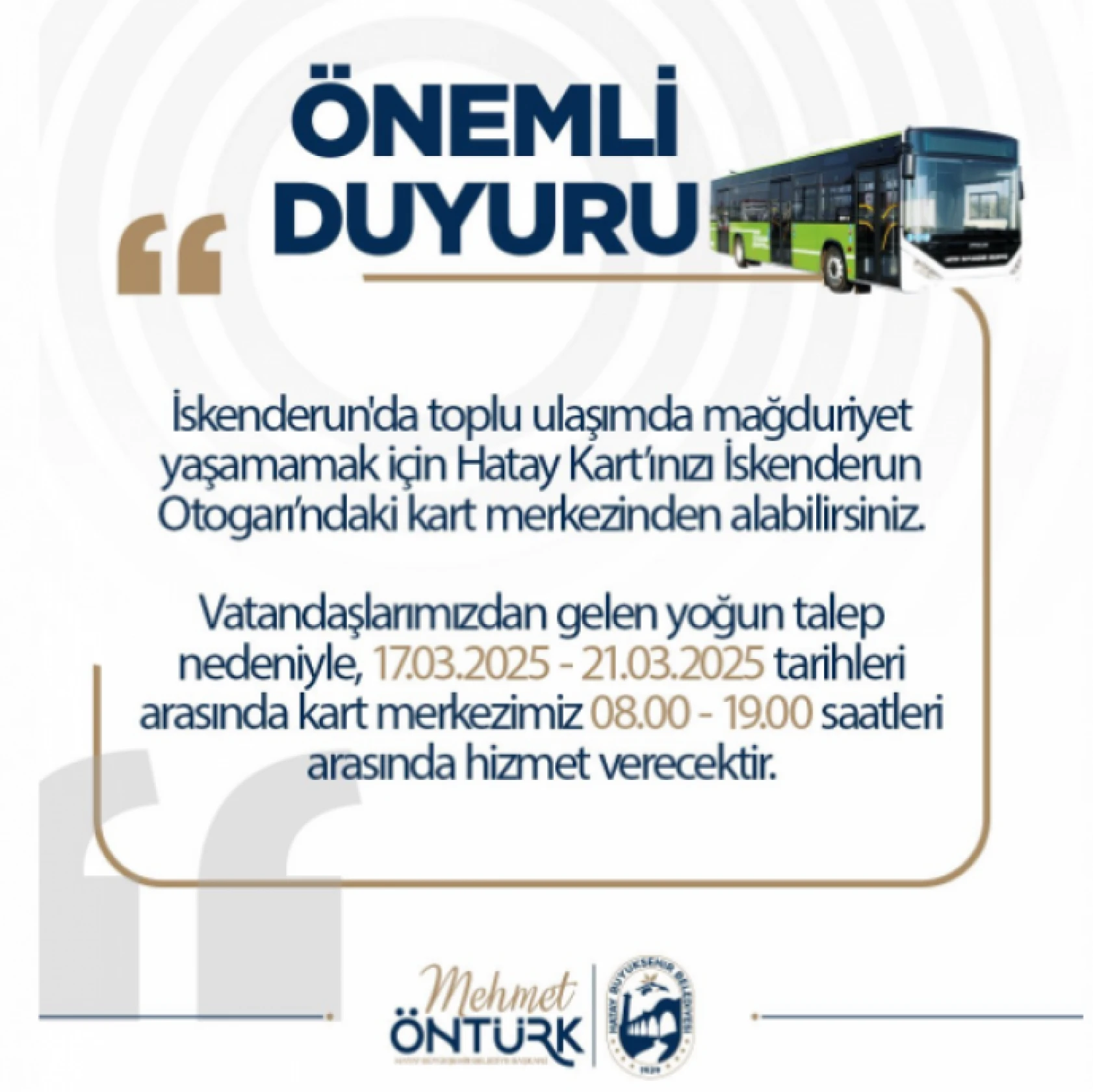 Hataylılar toplu ulaşımda mağdur olmamak için buna dikkat!