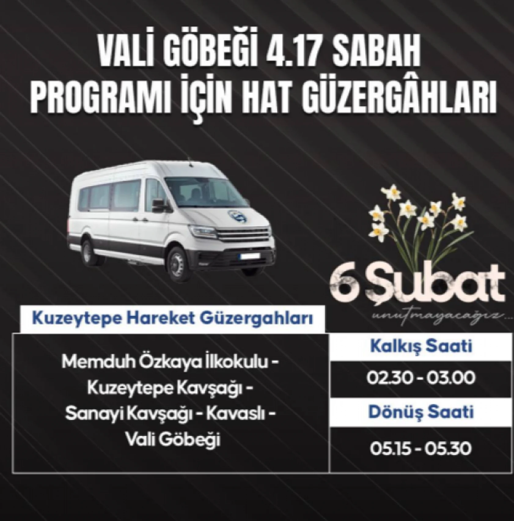 Hatay'da 6 Şubat anmaları için 28 hat ücretsiz hizmet verecek!