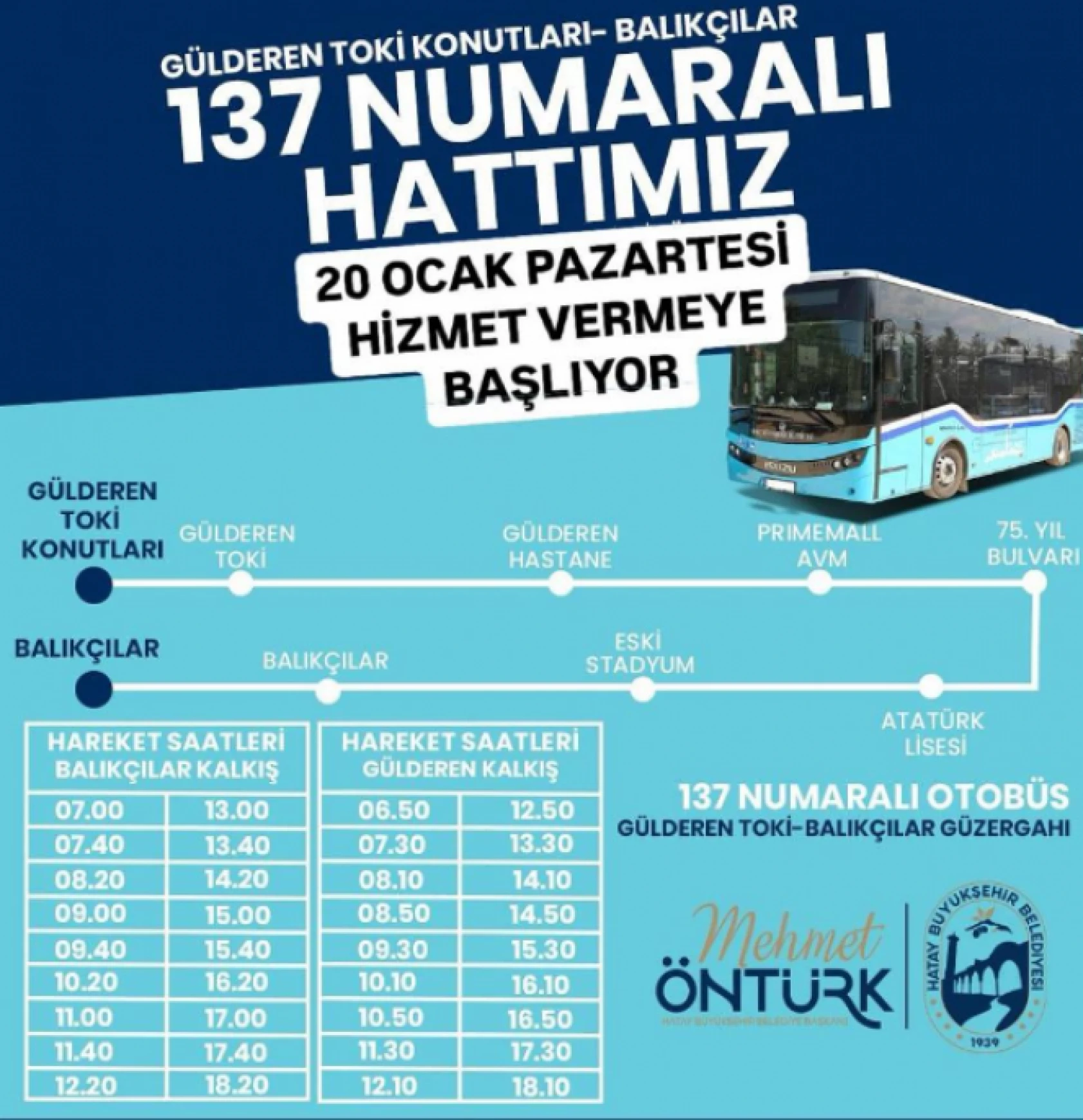 Hatay'daki o mahallede yeni bir otobüs hattı hizmete başladı!