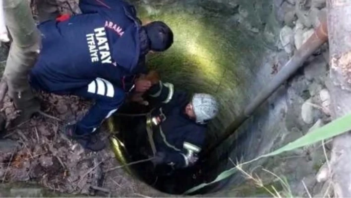 Hatay'daki kuyudan gelen sesse itfaiye eli uzandı!