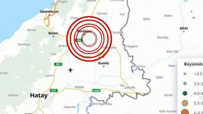 Suriye'de deprem, Hatay'da sallandı!